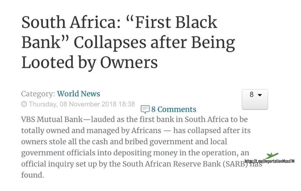 South Africa: “First Black Bank” Collapses after Being Looted Owners С 8 ategory: Would Comments VBS Mutual Bank—lauded as the first bank in South Africa to be totally owned and managed Africans has c