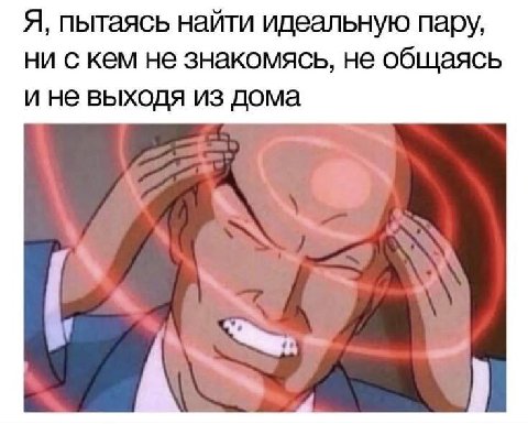 Я, пытаясь найти идеальную пару, ни с кем не знакомясь, не общаясь и не выходя из дома