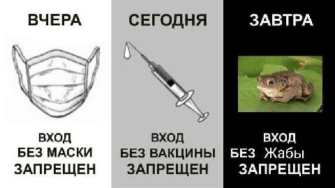 ВЧЕРА СЕГОДНЯ ЗАВТРА ВХОД ВХОД ВХОД БЕЗ МАСКИ БЕЗ ВАКЦИНЫ БЕЗ Жабы ЗАПРЕЩЕН ЗАПРЕЩЕН ЗАПРЕЩЕН