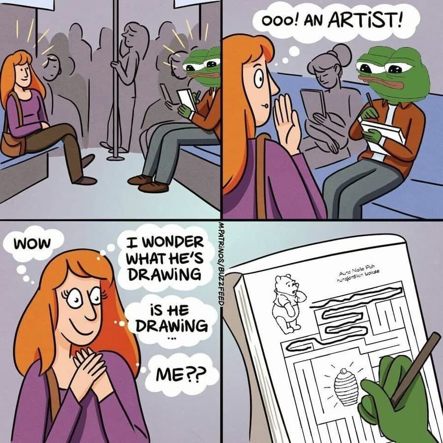 ооо! AN ARTIST! I WONDER WHAT HE’S DRAWING iS HE DRAWING