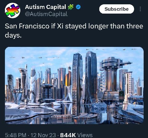Autism СарКа! 4% @AutismCapital San Francisco if stayed longer than three days 24 и 9 я 5:48 12 Nov 23 Views