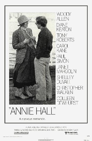 Энни Холл (1977)

Я не то чтобы не большой фанат Вуди Аллена, он у меня отвращение вызывает, это презрение, лучше всего выражено в цитате Орсона Уэллса о нем. Хотя то небольшое количество его работ (д
