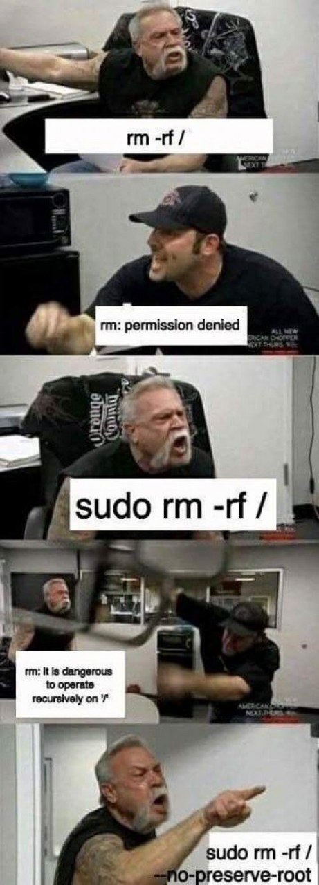 permission denied udo a It is dangerous to operate recursively on sudo