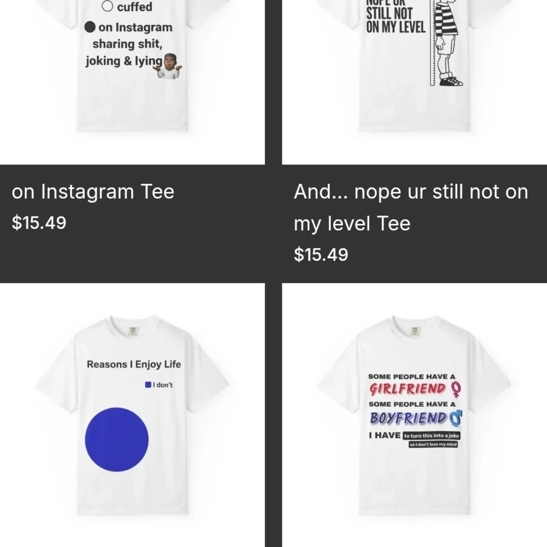 cuffed ON MY LEVEL on Instagram sharing shit, joking on Instagram Tee And... nope still not on $15.49 my level Tee $15.49 Reasons Enjoy Life SOME PEOPLE HAVE A don't GIRLFRIEND SOME PEOPLE HAVE A HAVE