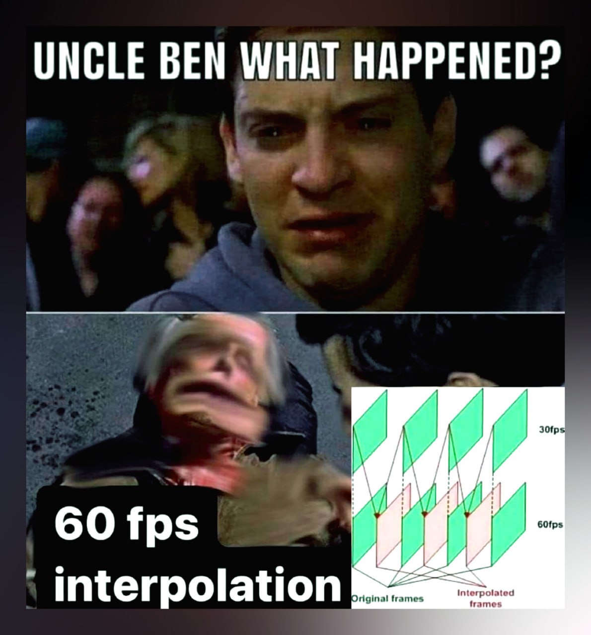 UNCLE BEN WHAT HAPPENED? interpolation