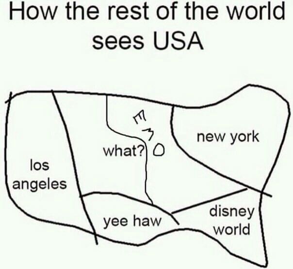 How the rest of the world sees USA los angel yee haw disney world
