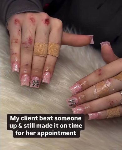 My client beat someone up still made it on time for her appointment