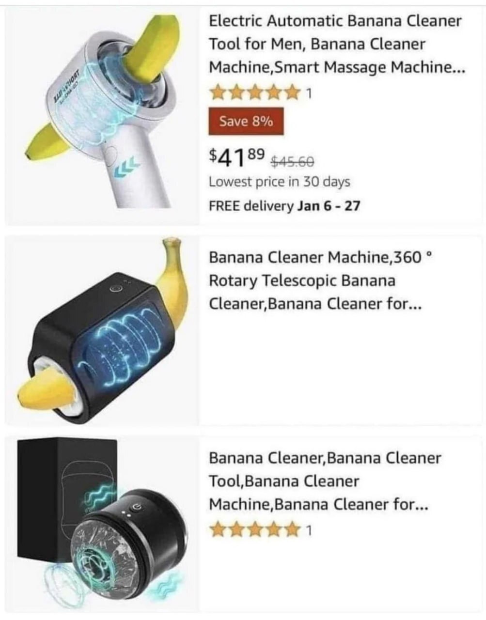 Electric Automatic Banana Cleaner Tool for Men, Banana Cleaner Machine,Smart Massage Machine 5 44559 $4189; Lowest price in 30 days FREE delivery Jan 6 27 Banana Cleaner Machine,360 Rotary Telescopic 