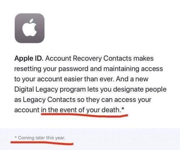 Apple Account Recovery Contacts makes resetting your password and maintaining access to your account easier than ever. And anew Digital Legacy program lets you designate people as Legacy Contacts so t