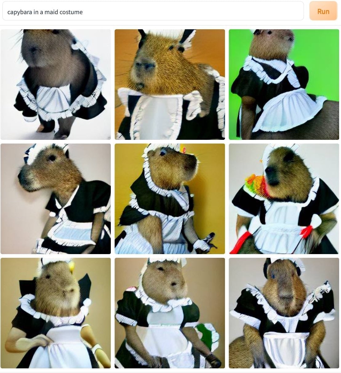 capybara in a maid costume