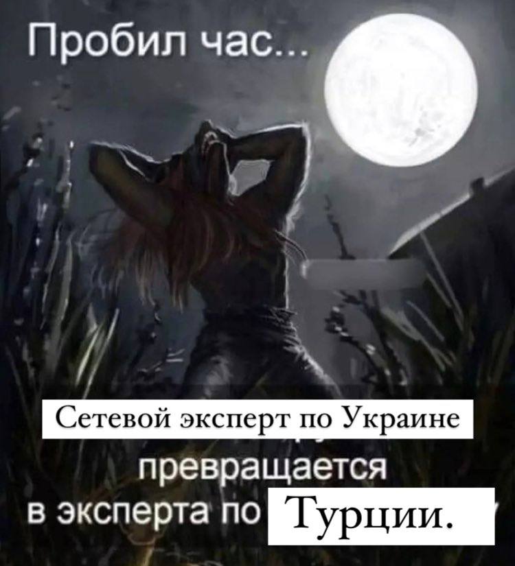 Пробил час... Сетевой эксперт по Украине превращается в эксперта по Турции.