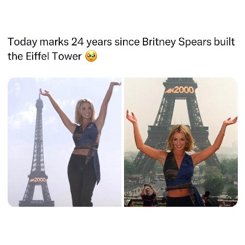 Today marks 24 years since Britney Spears built the Eiffel Tower A