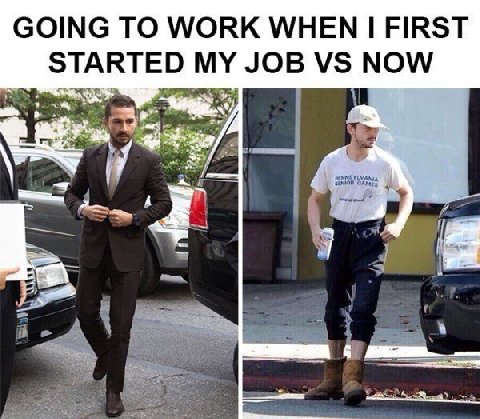 GOING TO WORK WHEN I FIRST STARTED MY JOB NOW
