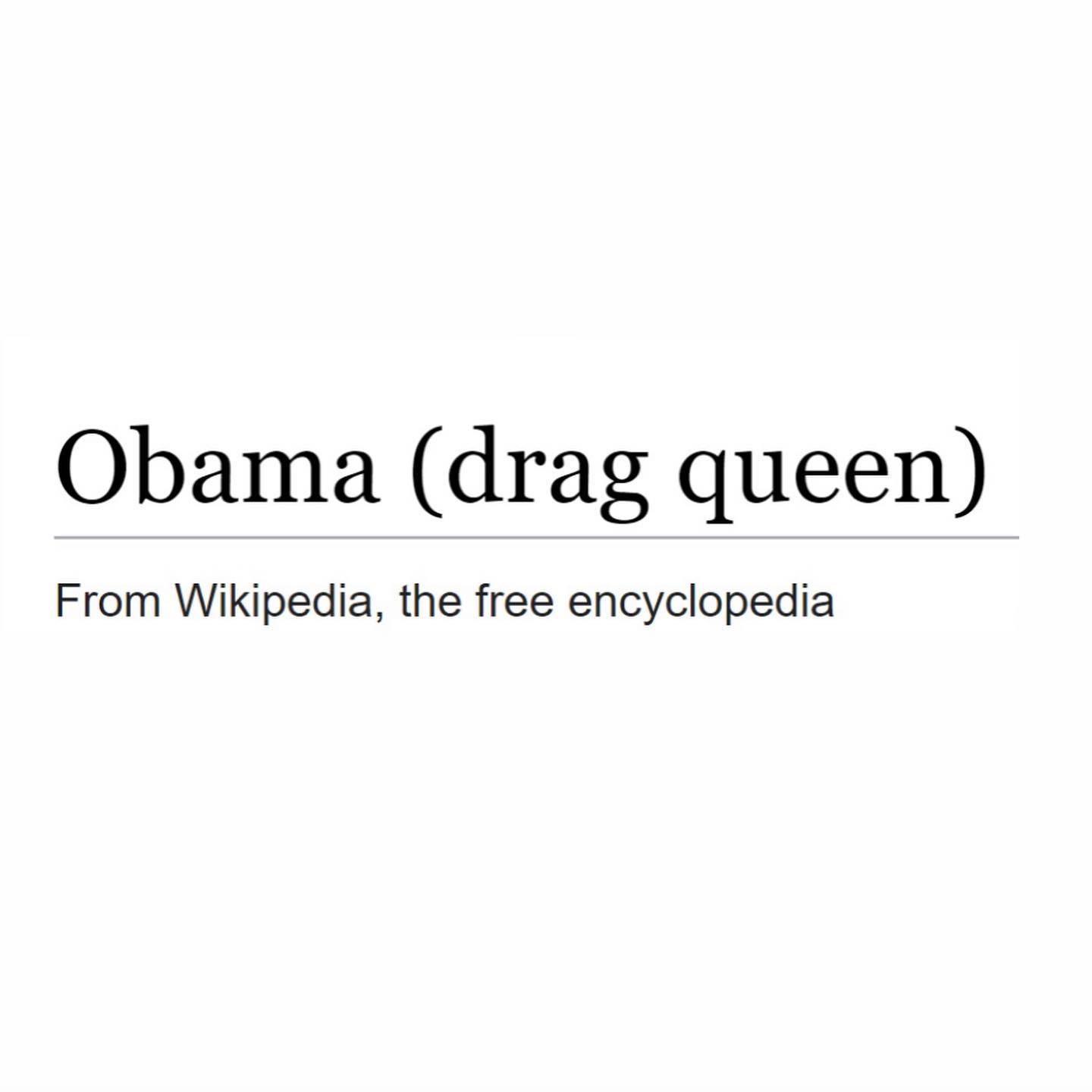 Obama (drag queen) From Wikipedia, the free encyclopedia