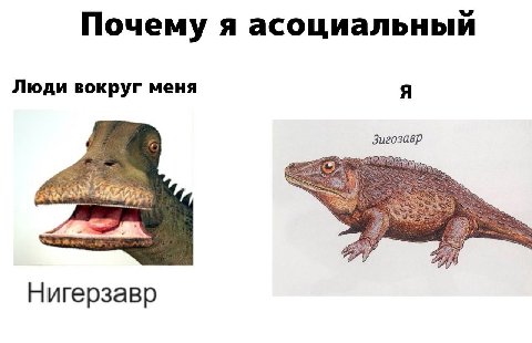 Почему я асоциальный Люди вокруг меня Я Зигозавр Нигерзавр