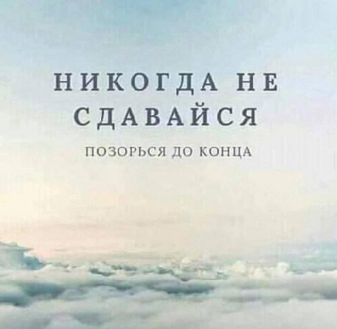 НИКОГДА HE СДАВАЙСЯ ПОЗОРЬСЯ ДО КОНЦА