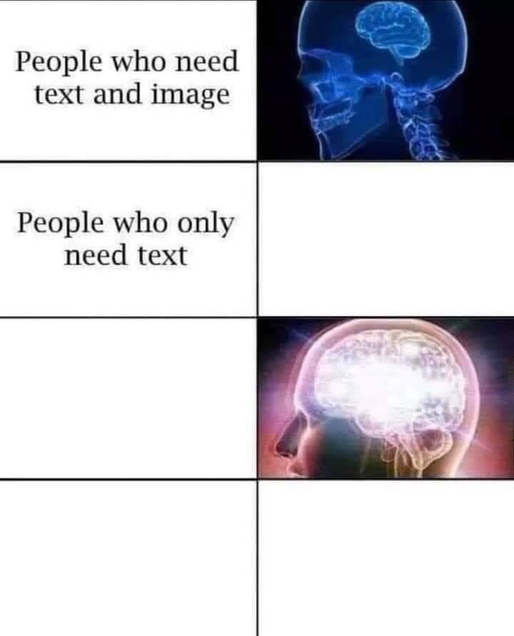 People who need text and image People who only need text