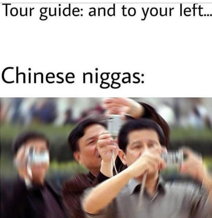 Tour guide: and to your Chinese niggas: