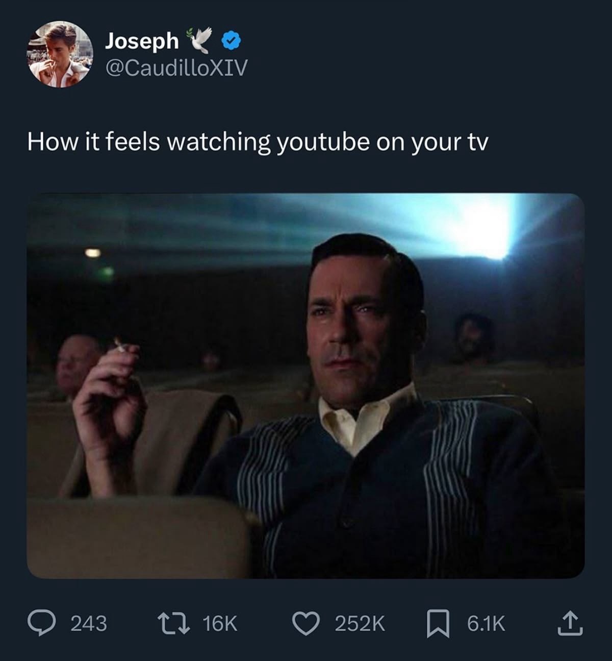 Joseph How К feels watching youtube on your