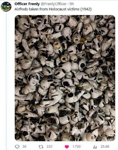 Officer Frenly @FrenlyOfficer AirPods taken from Holocaust victims (1942) vey 7