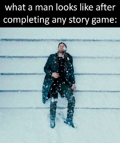 what а man looks like after completing any story game