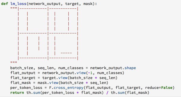 def target, mask): нин batch_size, seq_len, num_classes network_output.shape flat_output network_output.view(-1, num_classes) flat_target target.view(batch_size seq_len) flat_mask mask.view(batch_size