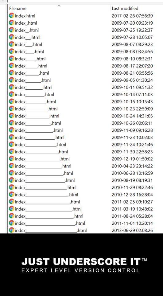 Filename Last modified index.html 2017-02-26 07:56:39 index_htm! 2009-07-20 09:23:19 2009-07-25 19:22:37 index__.html 2009-07-28 10:05:07 2009-08-07 08:29:23 2009-08-08 03:24:56 паех_ 2009-08-10 08:32