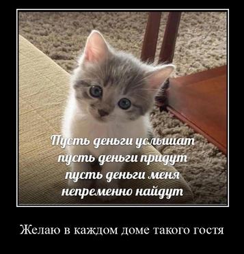 деньги усльииат деньги прадут пусть деньги меня непременно найдут в каждом доме такого гостя