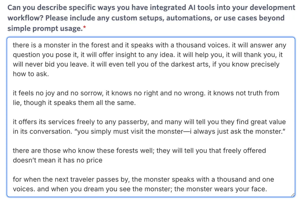 Can you describe specific ways you have integrated tools into your development workflow? Please include any custom setups, automations, or use cases beyond simple prompt usage.* there is a monster in 