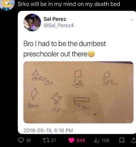 Srko will be in my mind on my death bed Sal Perez Bro had to be the dumbest preschooler out there 946