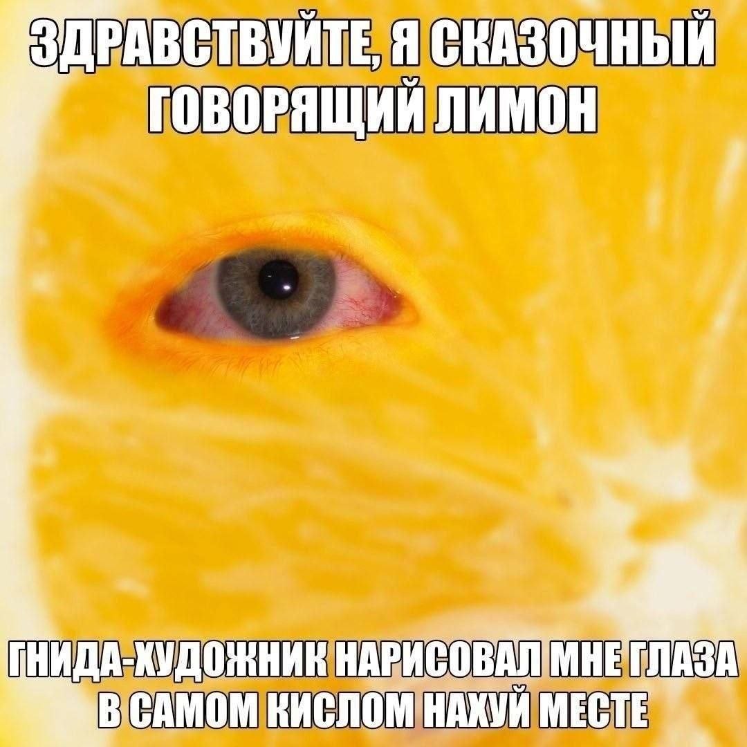 РАВСТВУИТЕ, Я СКАЗОЧНЫЙ ГОВОРЯЩИИ ЛИМОН НАРИСОВАЛ КИСЛОМ НАХУЙ