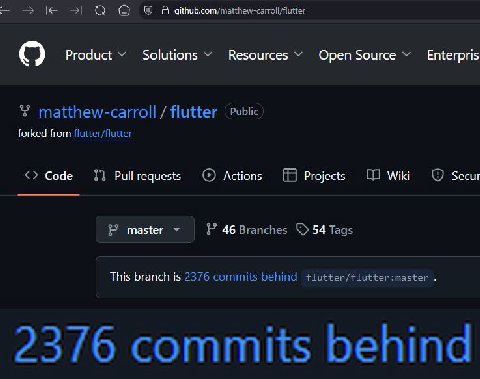 о Product Solutions Resources OpenSource Ещегри$ matthew-carroll flutter (Public forked from flutter/flutter Code 1“ Pullrequests Actions Projects Wiki Secur master 46 Branches 54 Tags This branch is 