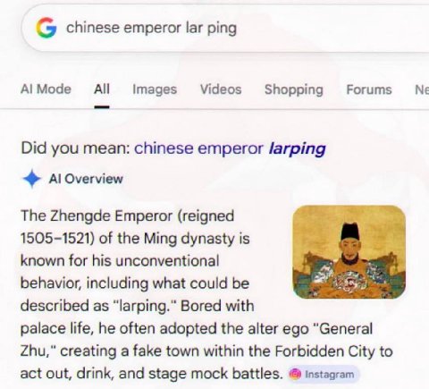 chinese emperor lar ping Mode All Videos Forums Images Shopping Did you mean: chinese emperor /агрта Overview The Zhengde Emperor (reigned 1505-1521) of the Ming dynasty is known for his unconventiona