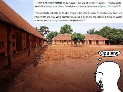 The Royal Palaces of Abomey are 12 palaces spread over an area of 40 hectares (100 acres) а the heart of the Abomey town in Benin, formerly the capital of the West African Kingdom of Dahomey, The opul