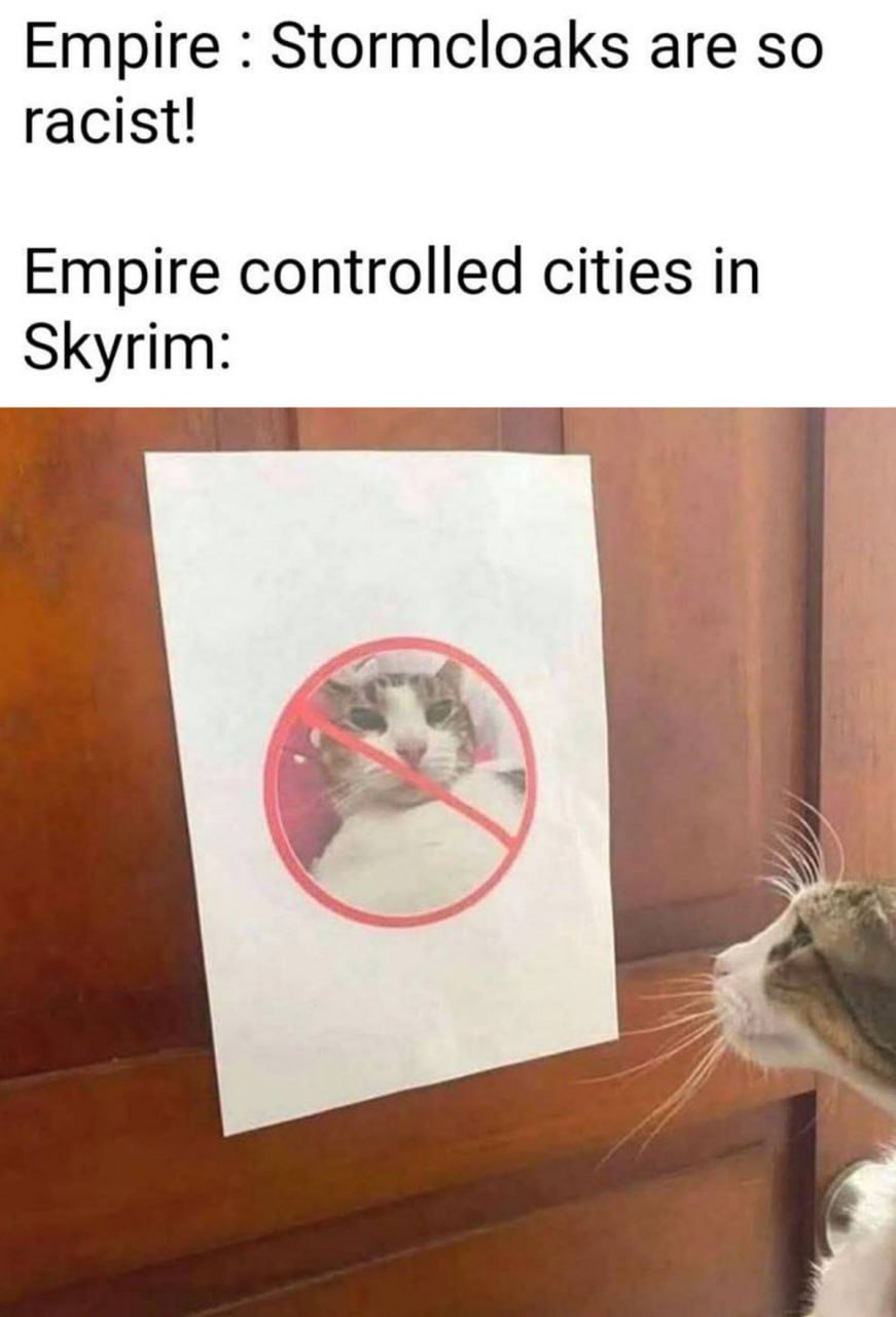 Empire Stormcloaks are so racist! Empire controlled cities in Skyrim: