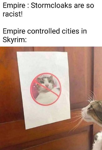 Empire Stormcloaks are so racist! Empire controlled cities in Skyrim: