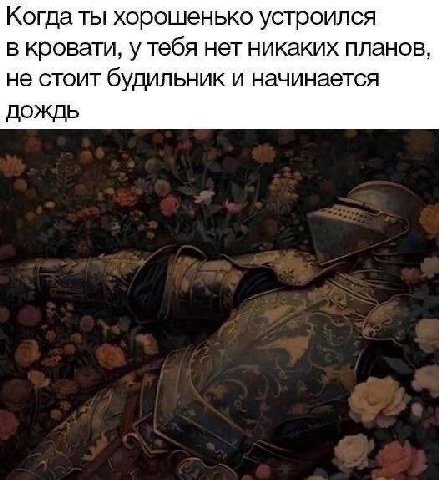 Когда ты хорошенько устроился в кровати, у тебя нет никаких планов, не стоит будильник и начинается ДОЖДЬ
