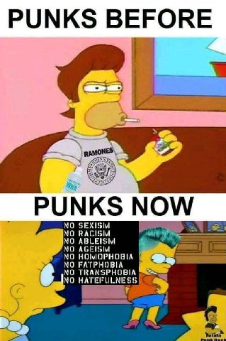 РОМК$ ВЕРОКЕ PUNKS NOW NO SEXISIvI NO RACISM NO NO NO HOWOPHOBIA NO FATPHOBIA NO TRANSPHOBIA NO HAT Punk Rack