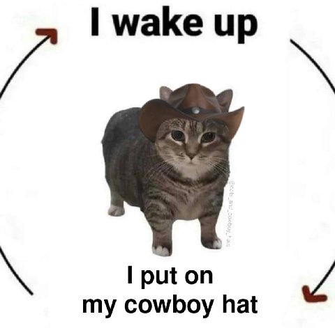 wake up my cowboy hat put on
