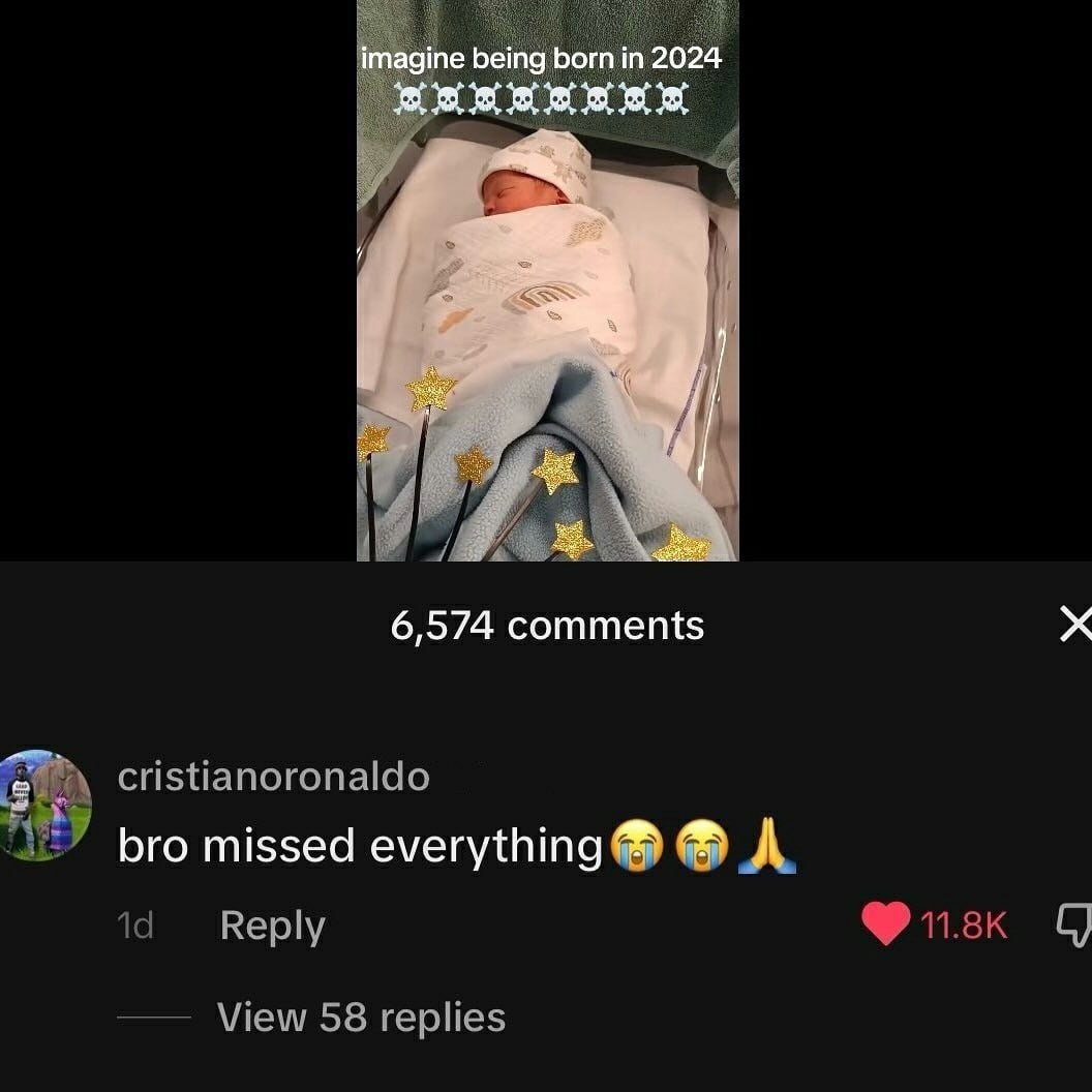 imagine being born 2024 6,574 comments bro missed everything