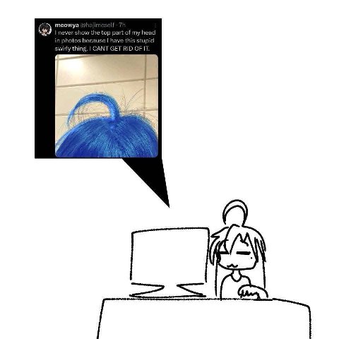 теомуа never show the top part of my head in photos because have this stupid swirly thing. CANT GET RID OF IT.