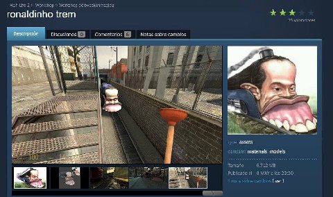 Half-Life 2 Workshop Workshop tweekenmagicu ronaldinho trem 25 valoraciones Discusiones Comentarios Мо!аз sobre cambios [и 7 А we hay A SSS 4 assets contains: materials, models Татайо 6.712 8 MAY alas