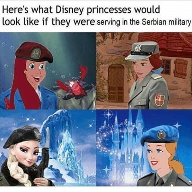 Here's what Disney princesses would look like if they were serving in the Serbian military