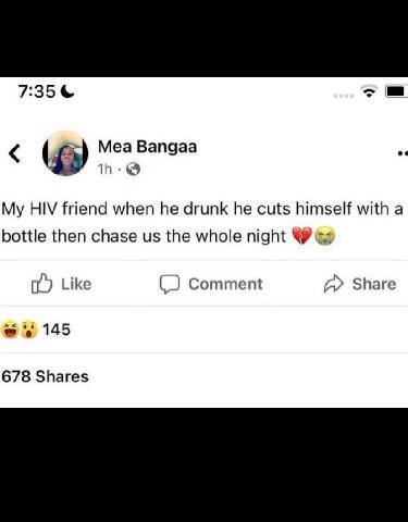 7:35 Mea Bangaa My HIV friend when he drunk he cuts himself with a bottle then chase the whole night 63 Like Comment Share 145 678 Shares