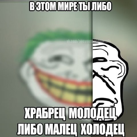 В ЭТОМ МИРЕТЫ ЛИБО ХРАБРЕЦ МОЛОДЕЦ! ЛИБО МАЛЕЦ ХОЛОДЕЦ