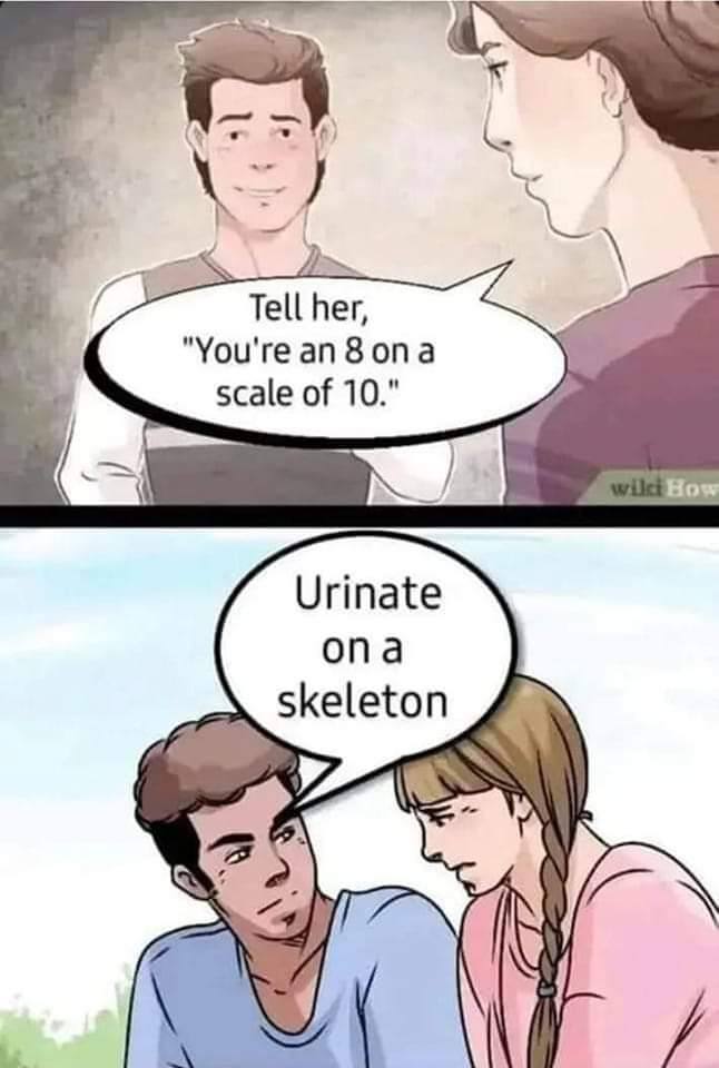 a 9 Tell her, 8 опа scale of 10." Urinate опа skeleton AN Be у