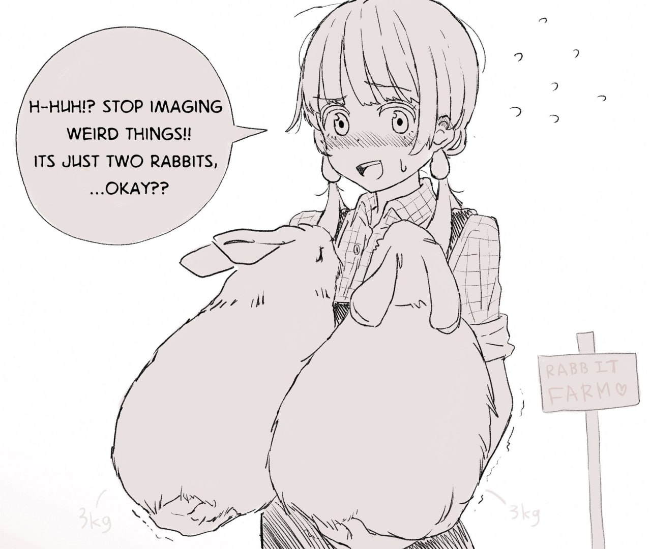 Н-НЫН!? STOP IMAGING WEIRD THINGS!! ITS JUST TWO RABBITS, ...ОКАТ?? i MWe bir ‘i