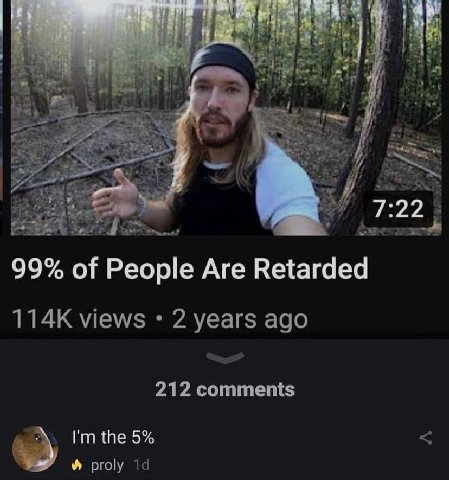iF 22 99% of People Are Retarded views 2 years ago 212 comments the 5% proly