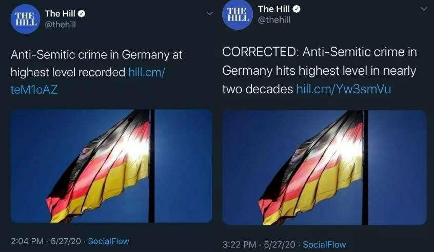 тие The Hill Hil The Hill Anti-Semitic crime in Germany at CORRECTED: Anti-Semitic crime in highest level recorded Germany hits highest level in nearly two decades я 4