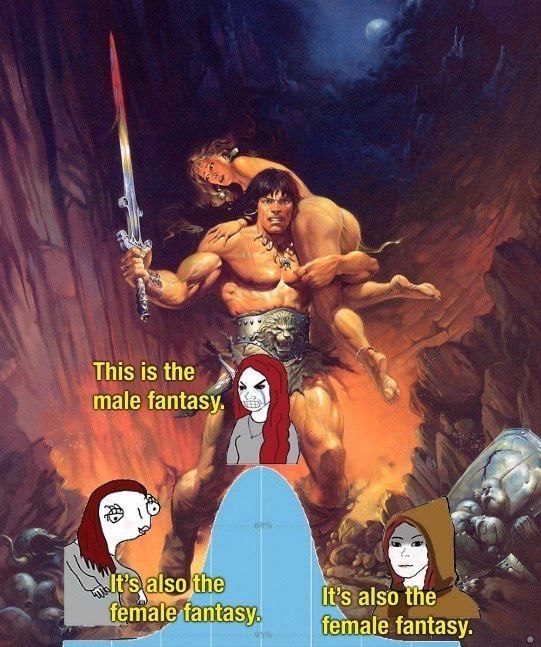 This is the male fantasy. the It’s also the ‘female’ female fantasy